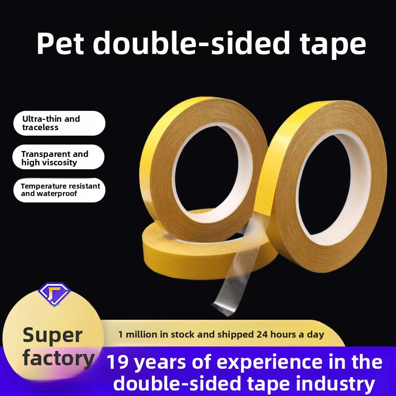 Customized high temperature resistant ultra-thin pet transparent double-sided tape, decorative poster album pasting fixed pet double-sided tape