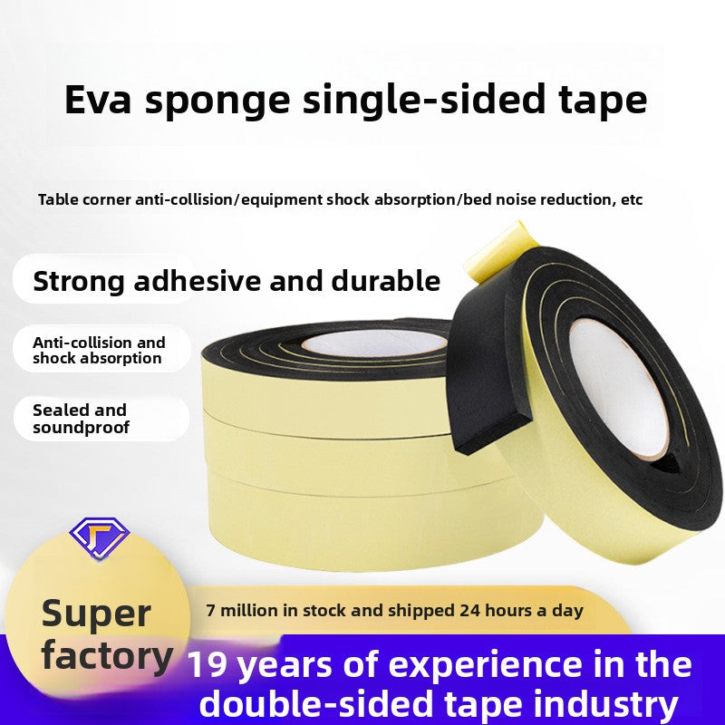 eva sponge single-sided tape, non-slip and silent sealing tape for tables and chairs, sound insulation and noise reduction for doors and windows, self-adhesive foam tape
