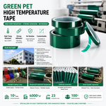 Professional Green PET Tape – Electrical Insulation, High-Temperature, Precision Use